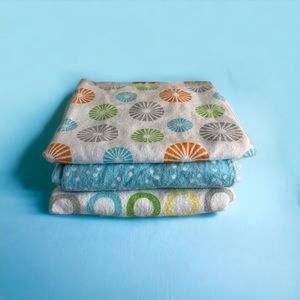 3 Cotton Flannel Baby Blankets Luvable Friends #1 Turquoise with White Spots